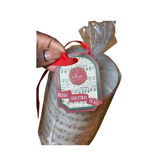 Christmas Sheet Music Pillar Candle | Musical Holiday Decor | Rustic Christmas C - Picture 2 of 6